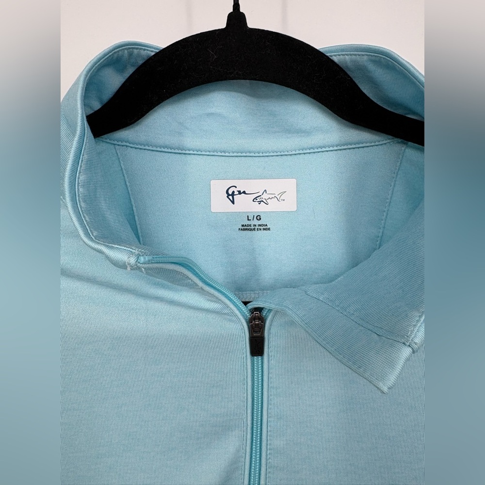 GREG NORMAN Golf Shirt Light Blue Quarter-Zip Pullover Women’s Large - Picture 3 of 8